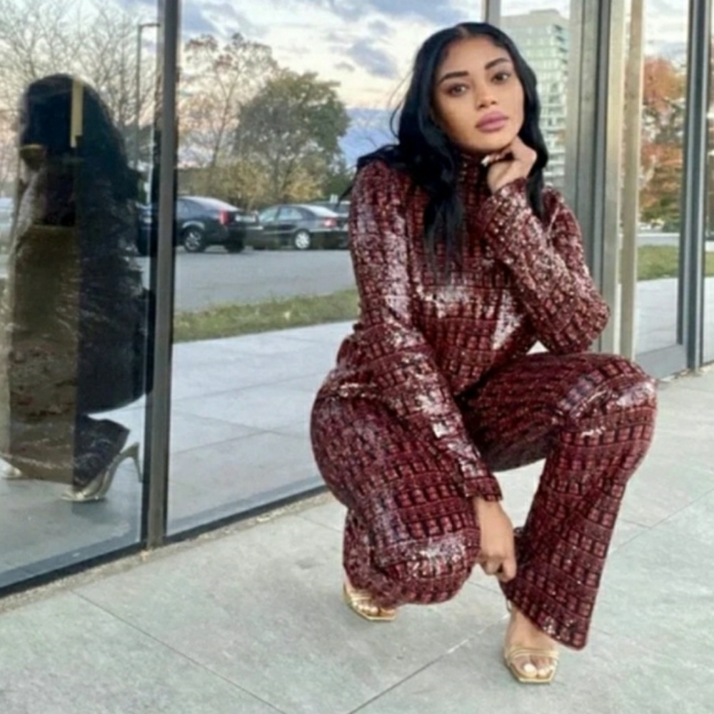 Zara sequin pant set
